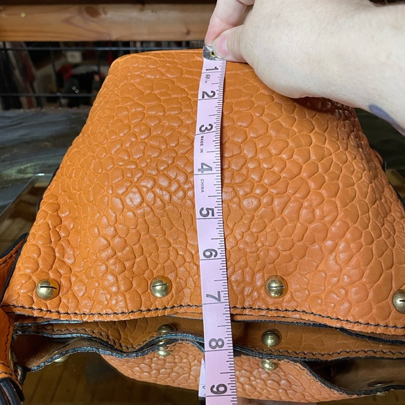 Christian Dior orange embossed leather handbag with pouch - Picture 11 of 16